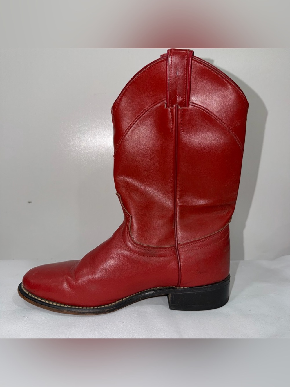 vintage Laredo Red Leather Roper Cowboy Boots - Picture 5 of 10